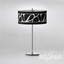 Manhattan lampa stołowa 2x60W E27 230V czarno-biała + elementy chromu